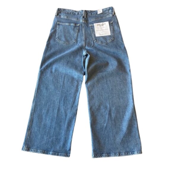 Good American Good Skate Crop High Rise Wide Leg Jeans 12 Indigo NWT - Picture 9 of 11